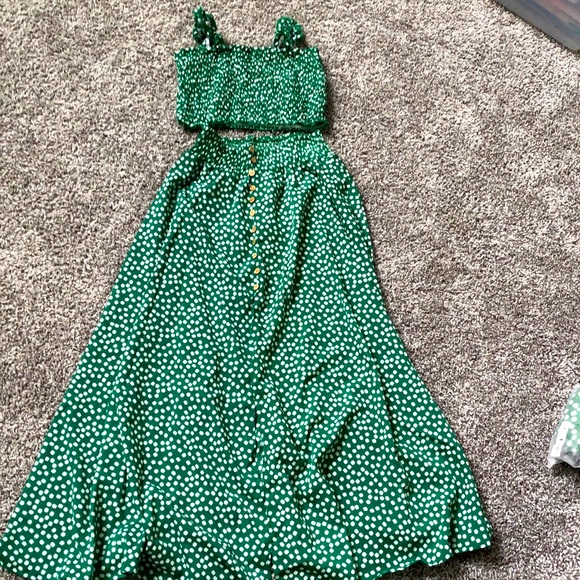 Emerald green two piece - Shein